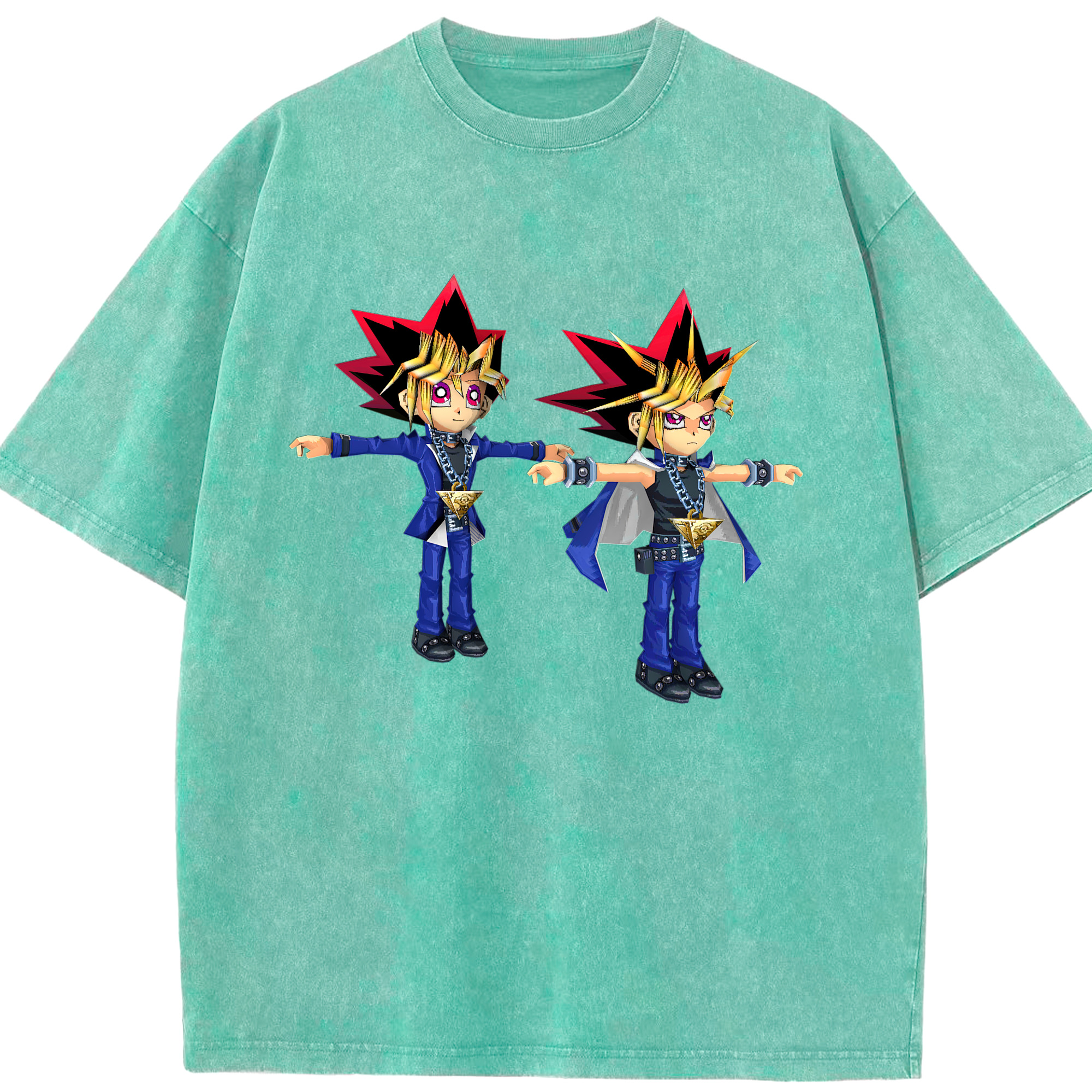 （画像用） 遊☆戯☆王 Yu-Gi-Oh! 綿100% ヴィンテージ風 半袖Tシャツ（フロントプリント）